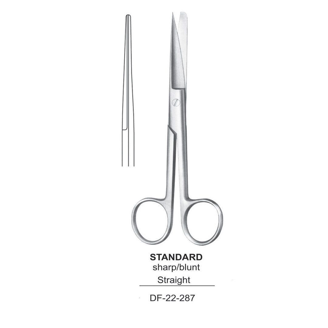 Standard Operating Scissors, Straight, Sharp-Blunt, 14.5cm  (DF-22-287) by Dr. Frigz