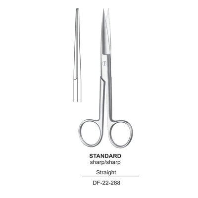 Standard Operating Scissors, Straight, Sharp-Sharp, 14.5cm  (DF-22-288) by Dr. Frigz