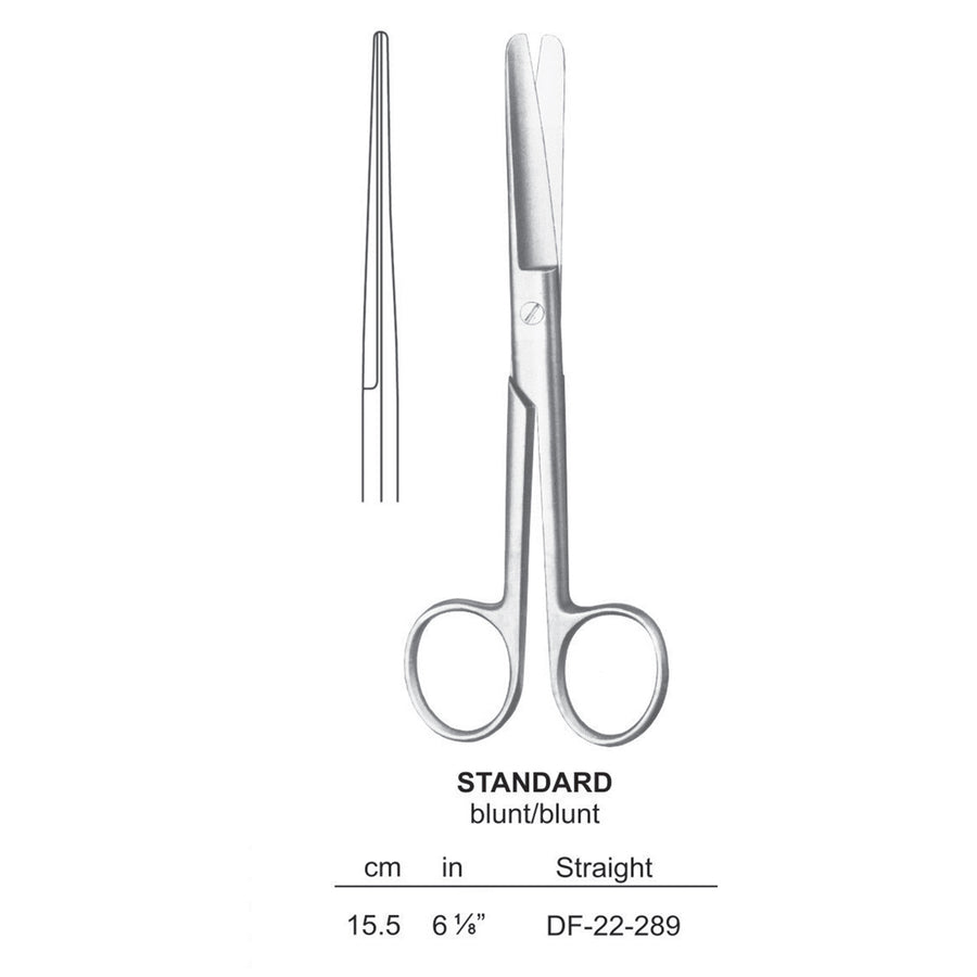 Standard Operating Scissors, Straight, Blunt-Blunt, 15.5cm  (DF-22-289) by Dr. Frigz