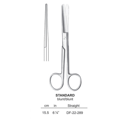 Standard Operating Scissors, Straight, Blunt-Blunt, 15.5cm (DF-22-289)
