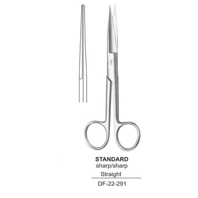 Standard Operating Scissors, Straight, Sharp-Sharp, 15.5cm (DF-22-291)