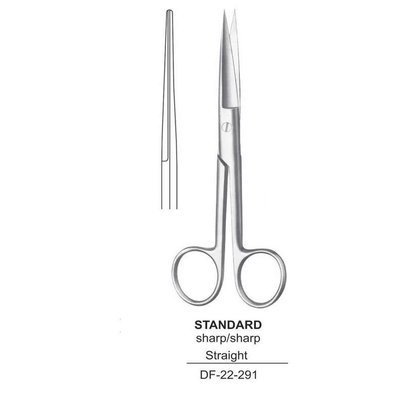 Standard Operating Scissors, Straight, Sharp-Sharp, 15.5cm  (DF-22-291) by Dr. Frigz