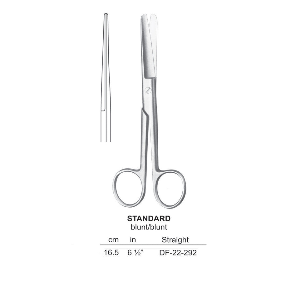 Standard Operating Scissors, Straight, Blunt-Blunt, 16.5cm  (DF-22-292) by Dr. Frigz