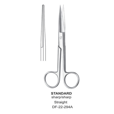 Standard Operating Scissors, Straight, Sharp-Sharp, 17.5cm  (DF-22-294A) by Dr. Frigz