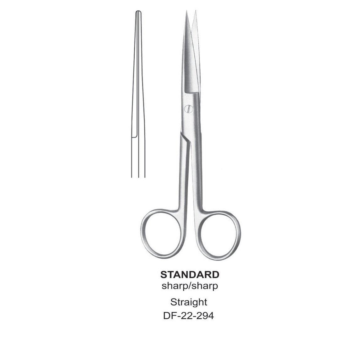 Standard Operating Scissors, Straight, Sharp-Sharp, 16.5cm  (DF-22-294) by Dr. Frigz