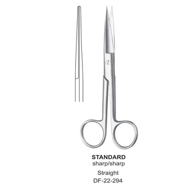 Standard Operating Scissors, Straight, Sharp-Sharp, 16.5cm  (DF-22-294) by Dr. Frigz