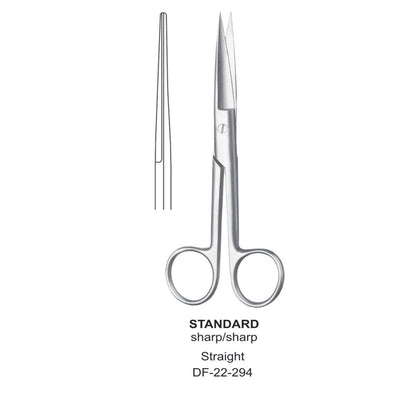 Standard Operating Scissors, Straight, Sharp-Sharp, 16.5cm (DF-22-294)