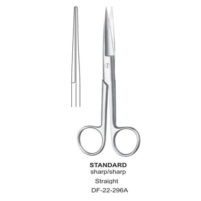 Standard Operating Scissors, Straight, Sharp-Sharp, 18.5cm (DF-22-296A)
