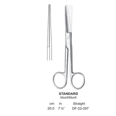 Standard Operating Scissors, Straight, Blunt-Blunt, 20cm  (DF-22-297) by Dr. Frigz