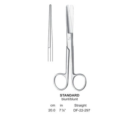 Standard Operating Scissors, Straight, Blunt-Blunt, 20cm (DF-22-297)