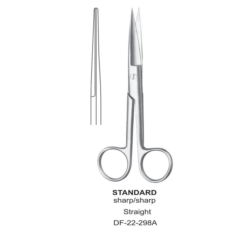 Standard Operating Scissors, Straight, Sharp-Sharp, 20cm  (DF-22-298A) by Dr. Frigz