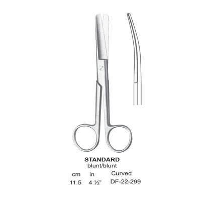 Standard Operating Scissors, Curved, Blunt-Blunt, 11.5cm (DF-22-299)