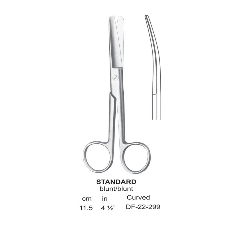 Standard Operating Scissors, Curved, Blunt-Blunt, 11.5cm  (DF-22-299) by Dr. Frigz