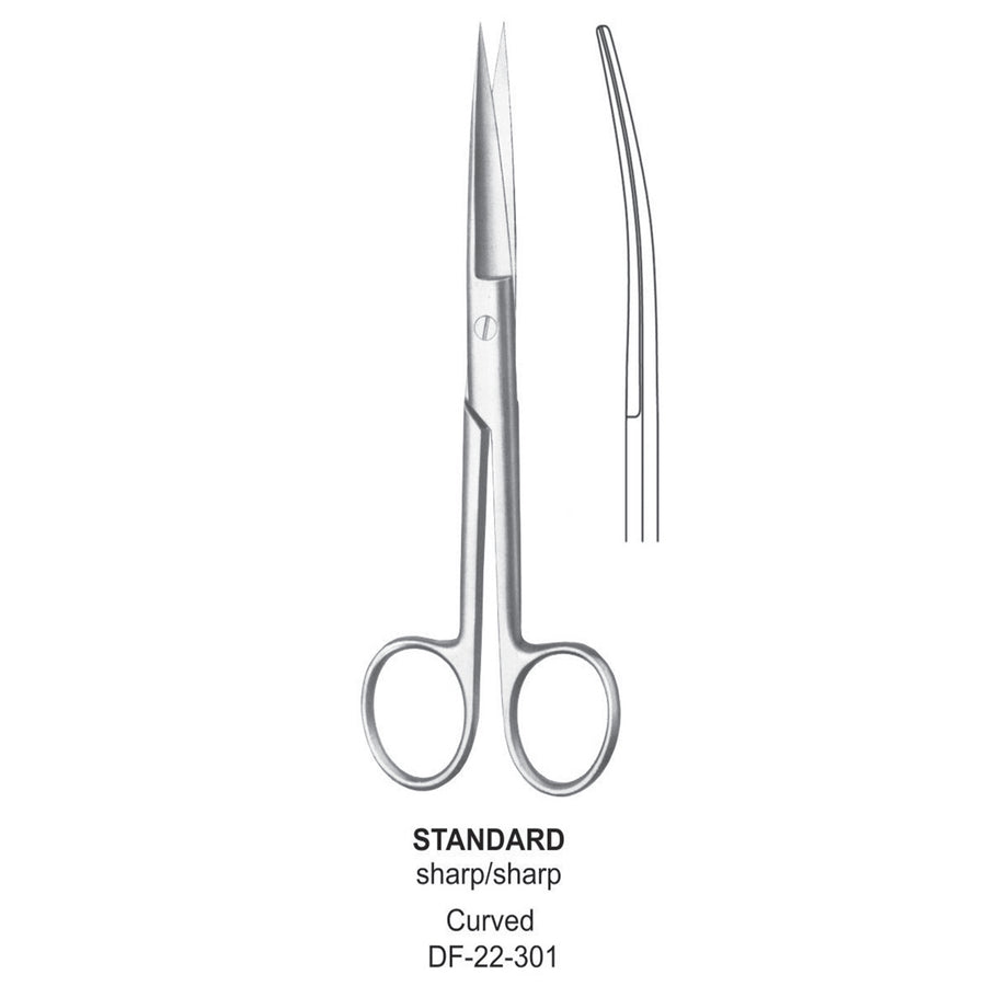 Standard Operating Scissors, Curved, Sharp-Sharp, 11.5cm  (DF-22-301) by Dr. Frigz