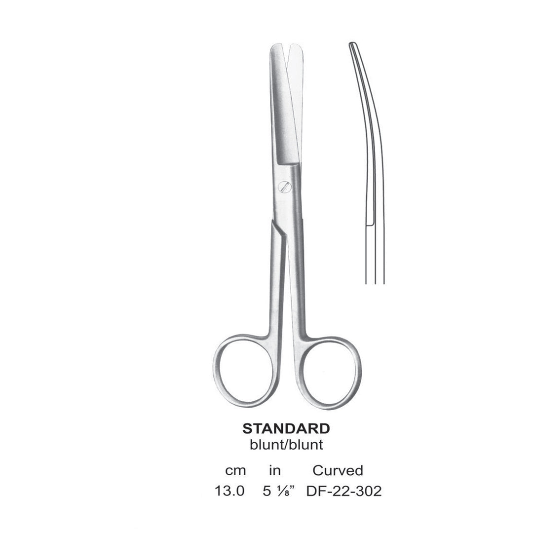 Standard Operating Scissors, Curved, Blunt-Blunt, 13cm  (DF-22-302) by Dr. Frigz