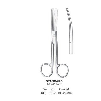 Standard Operating Scissors, Curved, Blunt-Blunt, 13cm (DF-22-302)