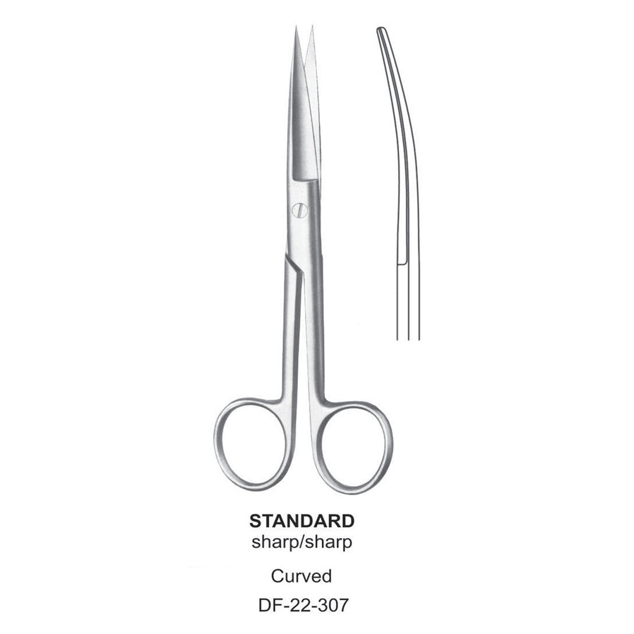 Standard Operating Scissors, Curved, Sharp-Sharp, 14.5cm  (DF-22-307) by Dr. Frigz
