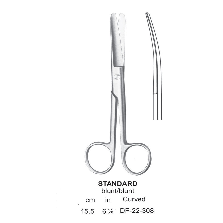Standard Operating Scissors, Curved, Blunt-Blunt, 15.5cm  (DF-22-308) by Dr. Frigz