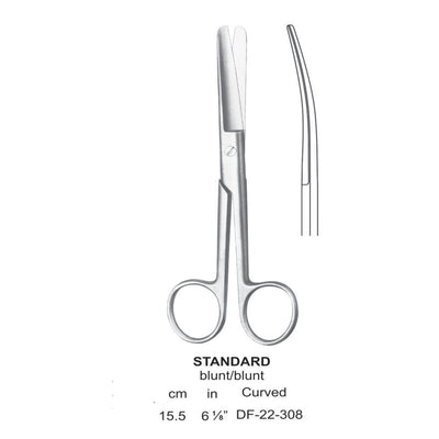 Standard Operating Scissors, Curved, Blunt-Blunt, 15.5cm (DF-22-308)