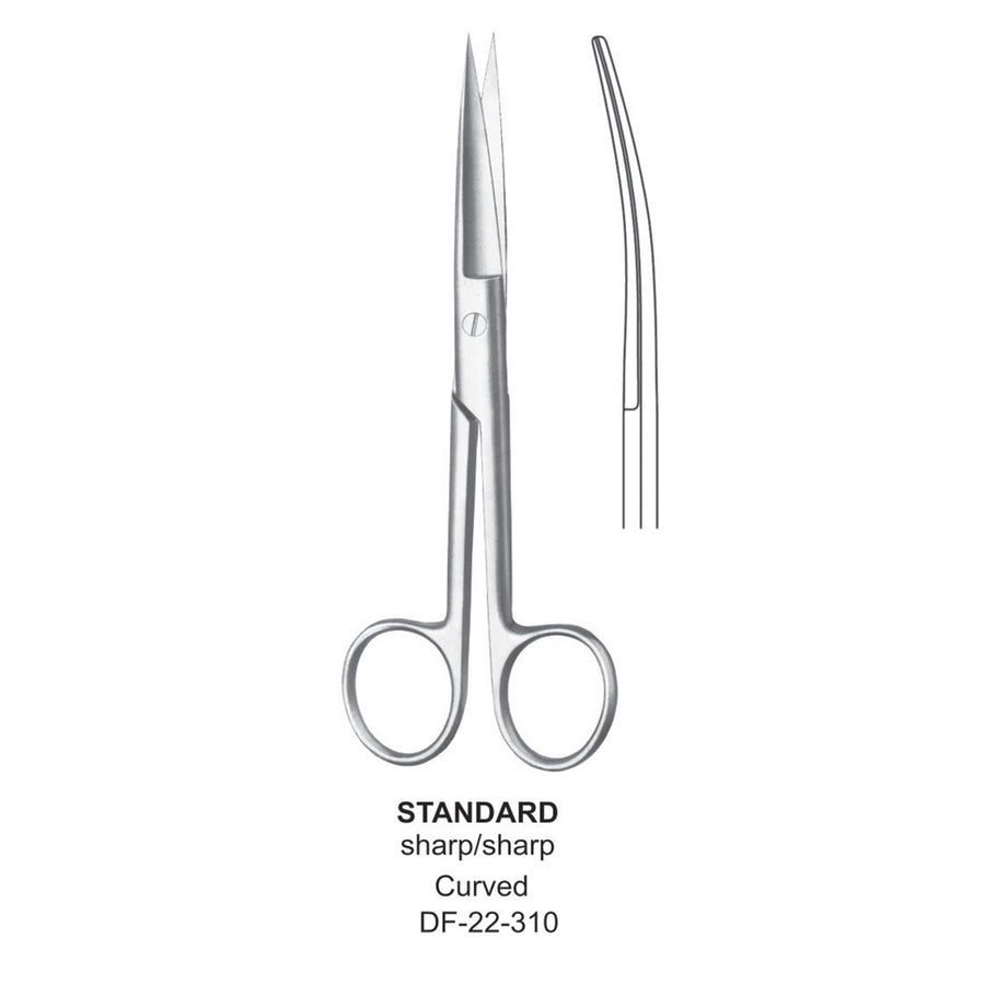 Standard Operating Scissors, Curved, Sharp-Sharp, 15.5cm  (DF-22-310) by Dr. Frigz