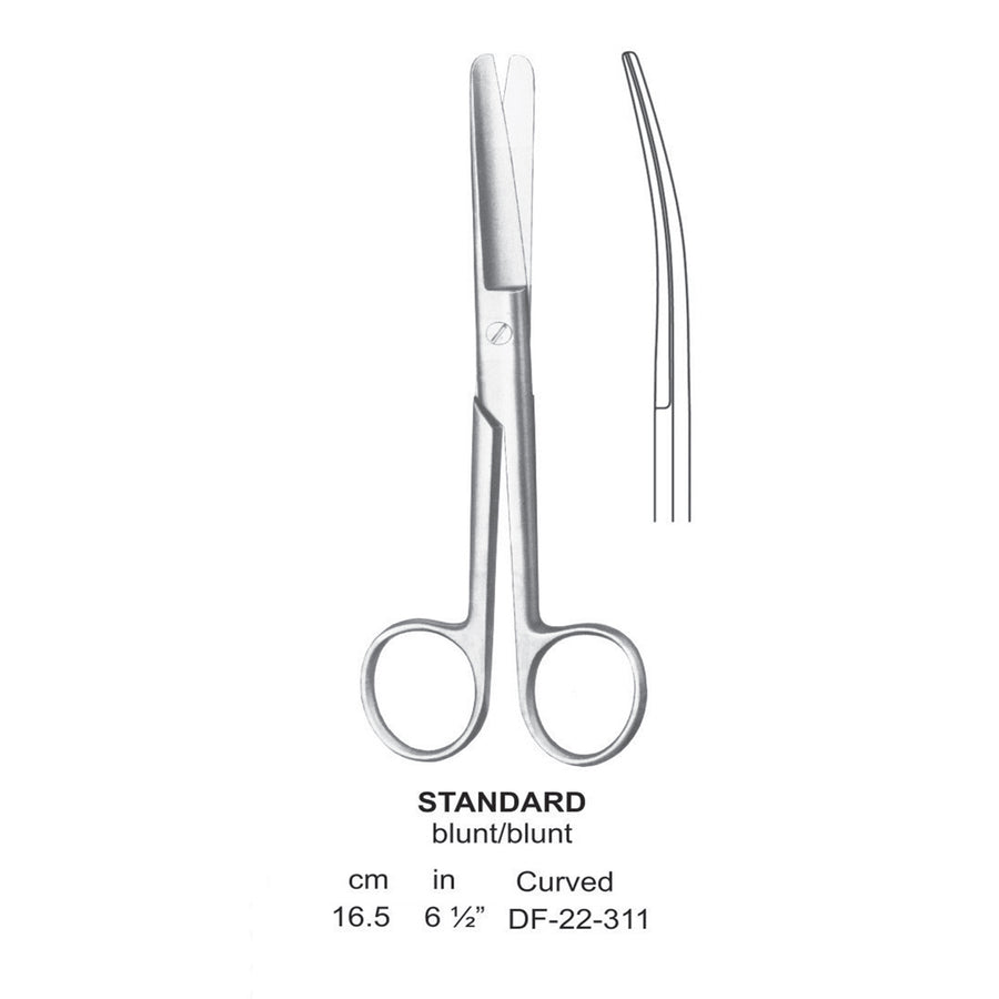 Standard Operating Scissors, Curved, Blunt-Blunt, 16.5cm  (DF-22-311) by Dr. Frigz