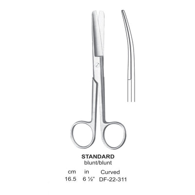 Standard Operating Scissors, Curved, Blunt-Blunt, 16.5cm (DF-22-311)