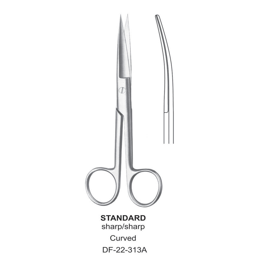 Standard Operating Scissors, Curved, Sharp-Sharp, 17.5cm  (DF-22-313A) by Dr. Frigz