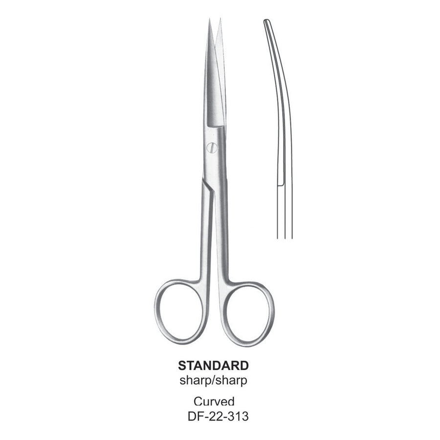 Standard Operating Scissors, Curved, Sharp-Sharp, 16.5cm  (DF-22-313) by Dr. Frigz