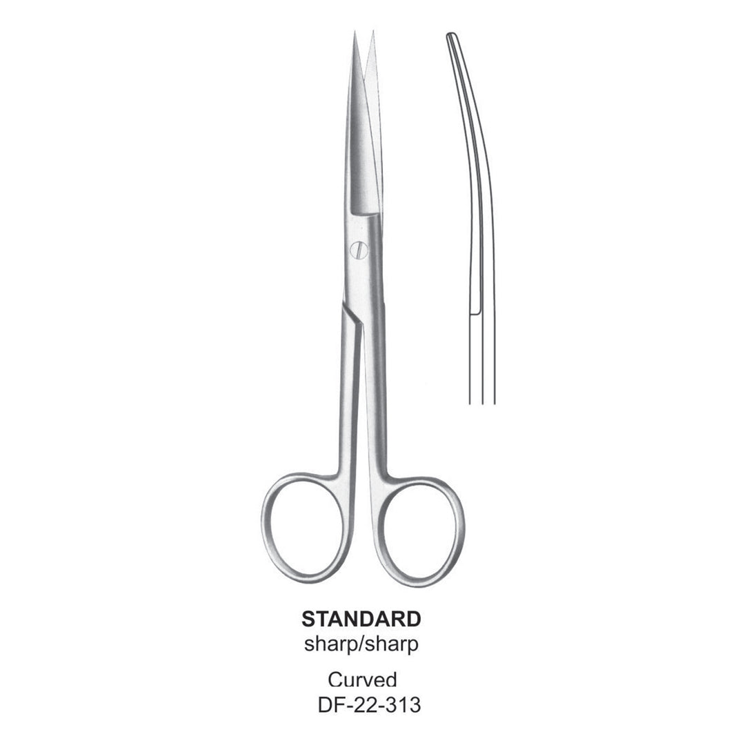 Standard Operating Scissors, Curved, Sharp-Sharp, 16.5cm  (DF-22-313) by Dr. Frigz