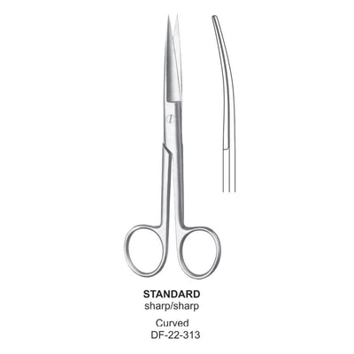 Standard Operating Scissors, Curved, Sharp-Sharp, 16.5cm  (DF-22-313) by Dr. Frigz