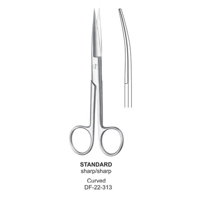 Standard Operating Scissors, Curved, Sharp-Sharp, 16.5cm (DF-22-313)