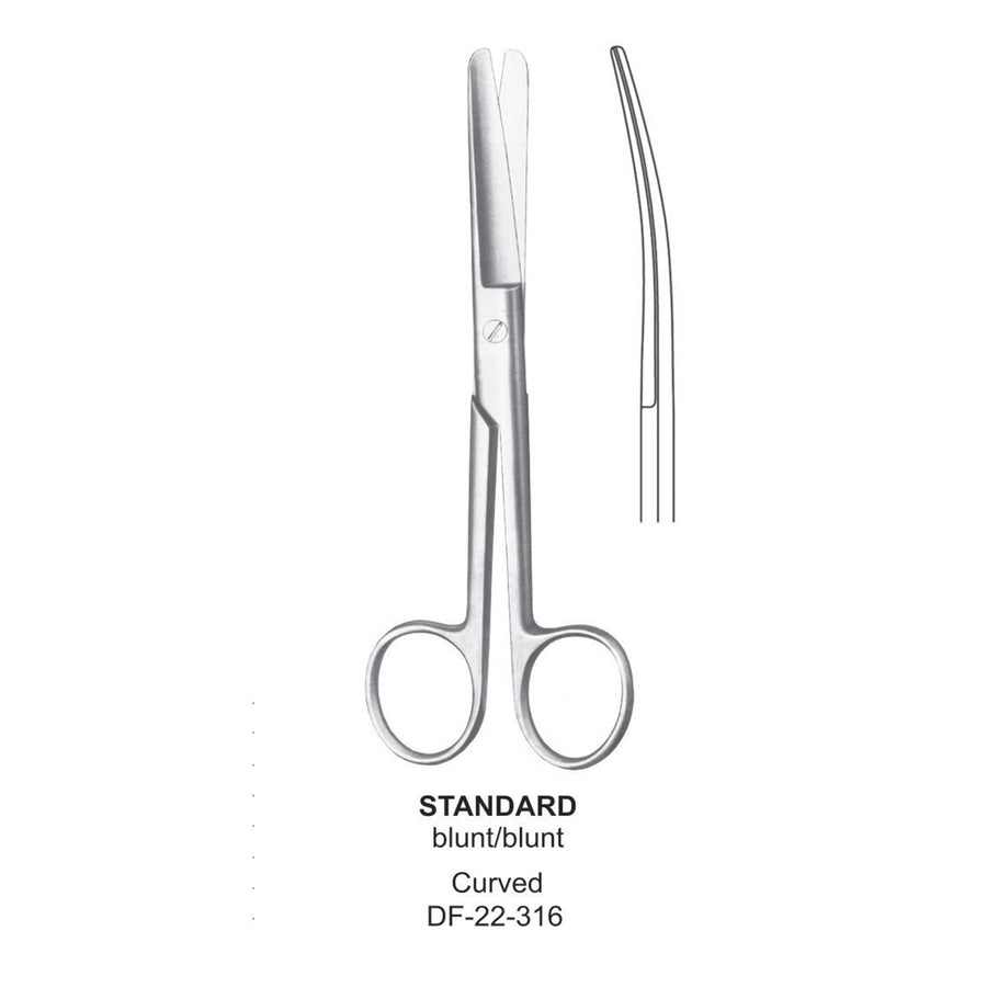 Standard Operating Scissors, Curved, Blunt-Blunt, 20cm  (DF-22-316) by Dr. Frigz