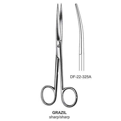 Grazil Operating Scissors, Curved, Sharp-Sharp, 13cm  (DF-22-325A) by Dr. Frigz