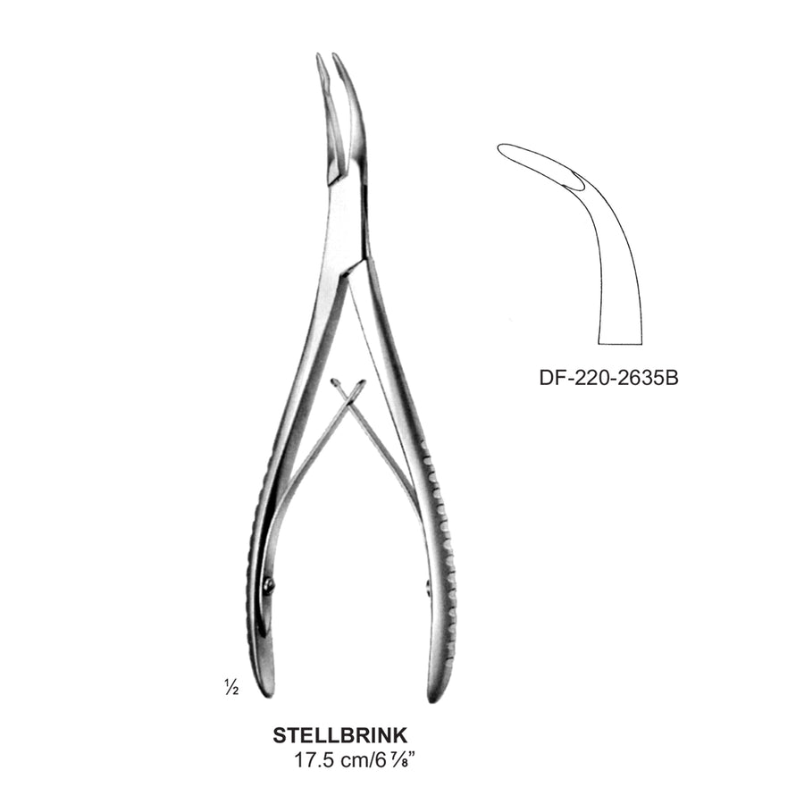 Stellbrink Bone Rongeurs 17.5Cm, Curved (DF-220-2635B) by Dr. Frigz