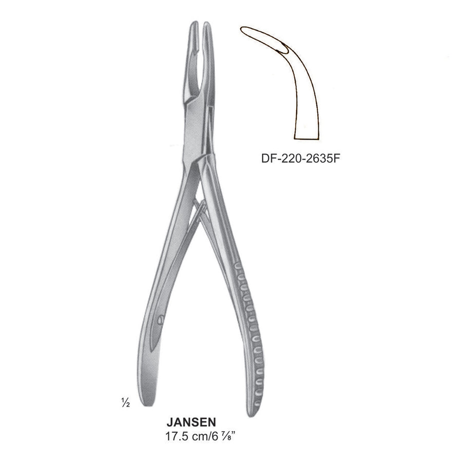 Jansen Bone Rongeurs 17.5Cm, Curved (DF-220-2635F) by Dr. Frigz