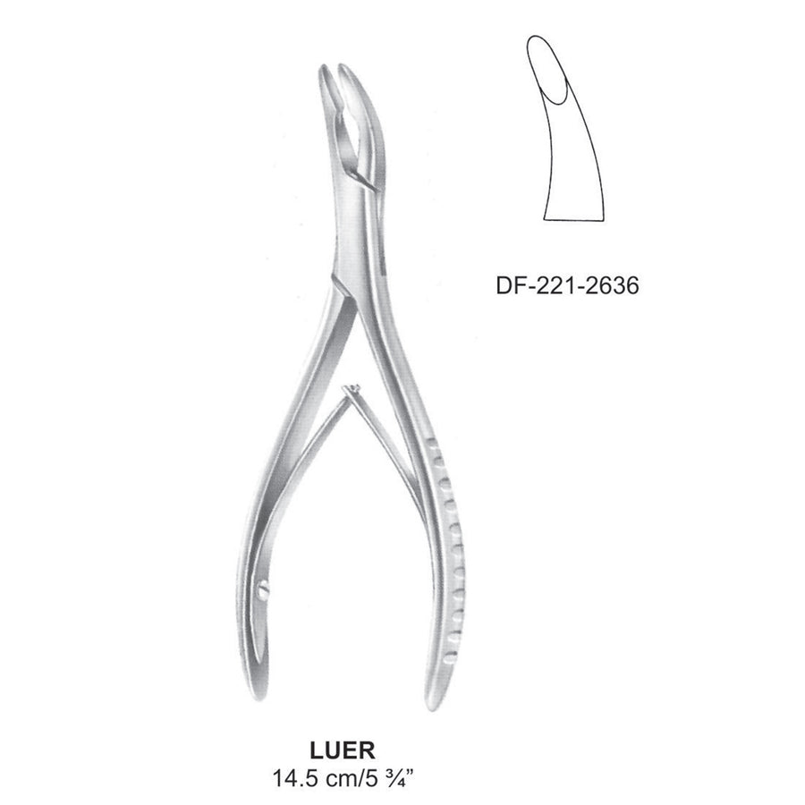 Luer Bone Rongeurs  Slight Curve, 14.5cm (DF-221-2636) by Dr. Frigz