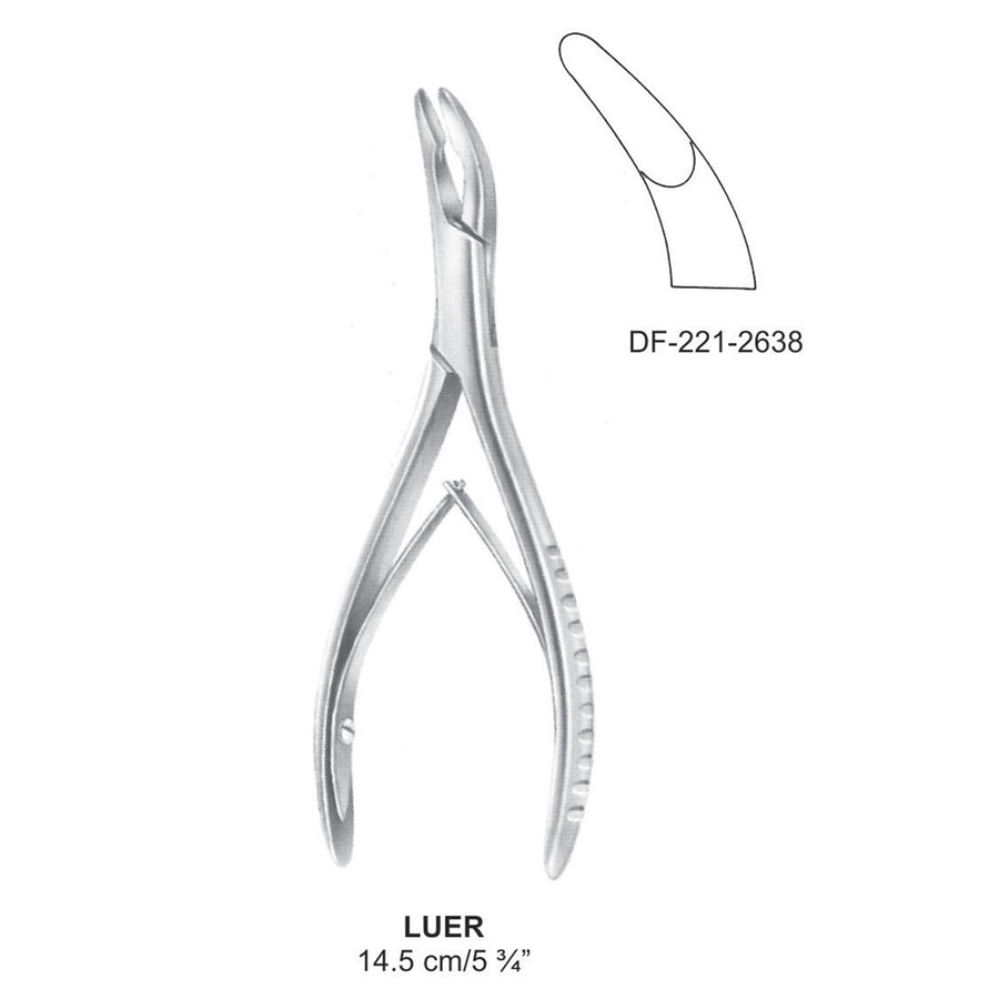 Luer Bone Rongeurs  Curved, 14.5cm (DF-221-2638) by Dr. Frigz