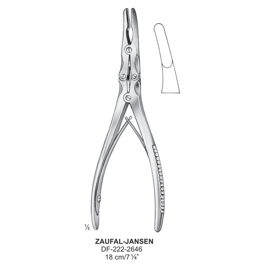 Zaufal-Jansen Bone Rongeurs Curved 18cm  (DF-222-2646) by Dr. Frigz