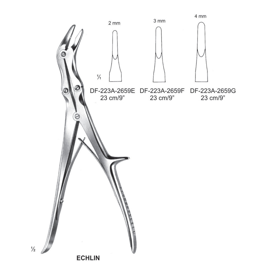 Echlin Bone Rongeurs 23Cm, 3mm (DF-223A-2659F) by Dr. Frigz