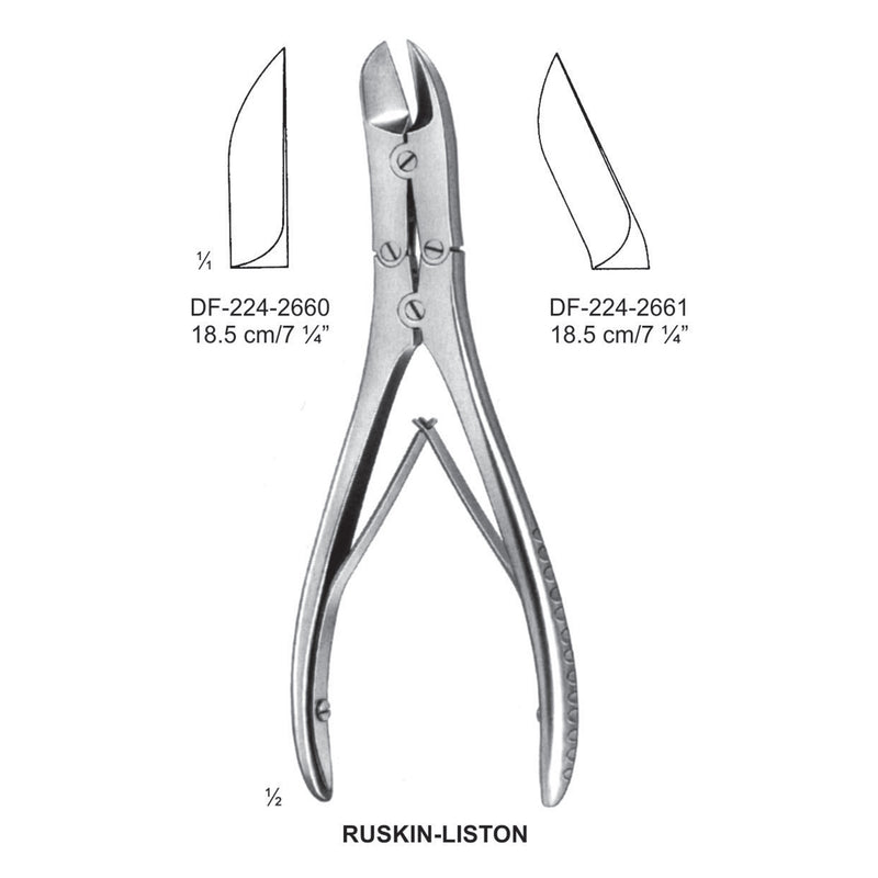 Ruskin-Liston Bone Cutting  Curved 18.5cm  (DF-224-2661) by Dr. Frigz