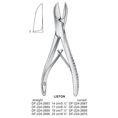Liston Bone Cutting  Curved 22cm  (DF-224-2670) by Dr. Frigz