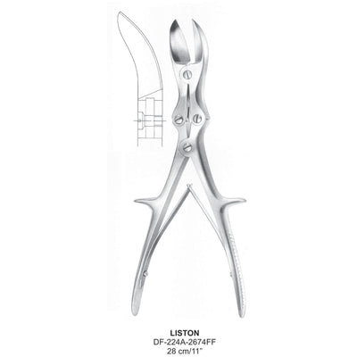 Liston Bone Cutting Forceps 28cm , Angled (DF-224A-2674Ff) by Dr. Frigz