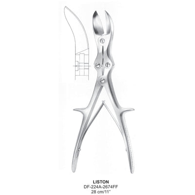 Liston Bone Cutting Forceps 28cm , Angled (DF-224A-2674FF)