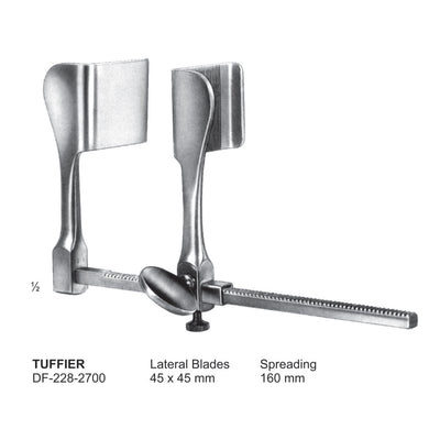 Tuffier Rib Spreaders 45X45X160mm  (DF-228-2700) by Dr. Frigz