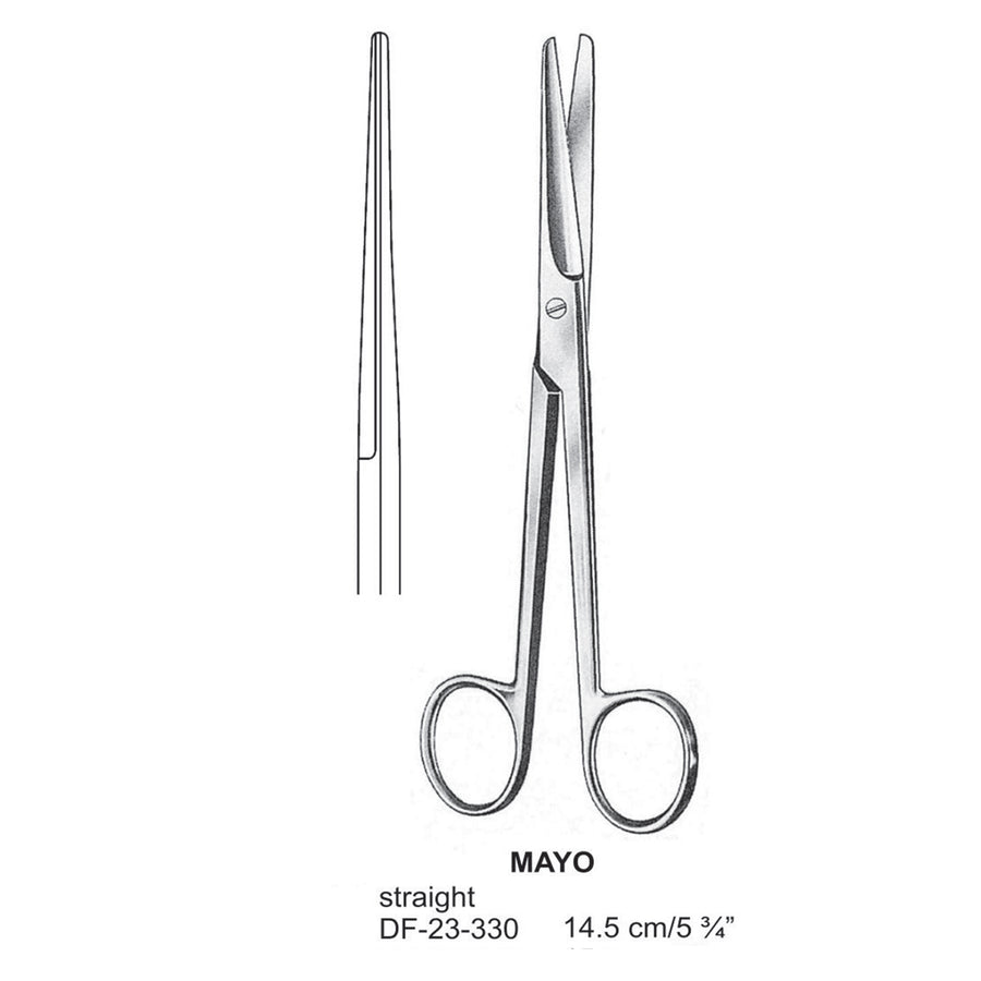 Mayo Operating Scissor, Straight, Blunt-Blunt, 14.5cm  (DF-23-330) by Dr. Frigz