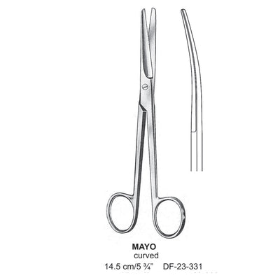 Mayo Operating Scissor, Curved, Blunt-Blunt, 14.5cm  (DF-23-331) by Dr. Frigz
