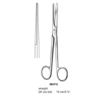 Mayo Operating Scissor, Straight, Blunt-Blunt, 15cm  (DF-23-332) by Dr. Frigz