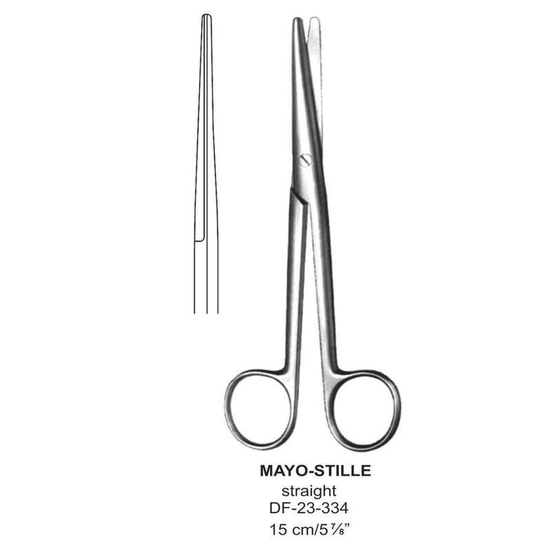 Mayo-Stille Operating Scissor, Straight, Blunt-Blunt, 15cm  (DF-23-334) by Dr. Frigz