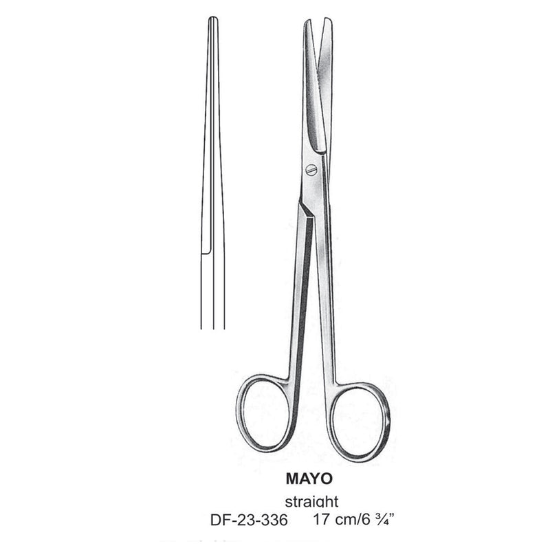Mayo Operating Scissor, Straight, Blunt-Blunt, 17cm  (DF-23-336) by Dr. Frigz