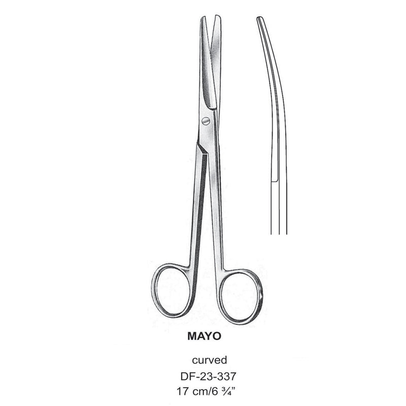 Mayo Operating Scissor, Curved, Blunt-Blunt, 17cm  (DF-23-337) by Dr. Frigz